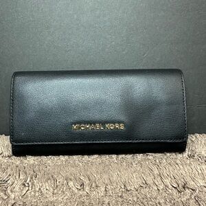 Michael Kors Black Leather Clutch Wallet